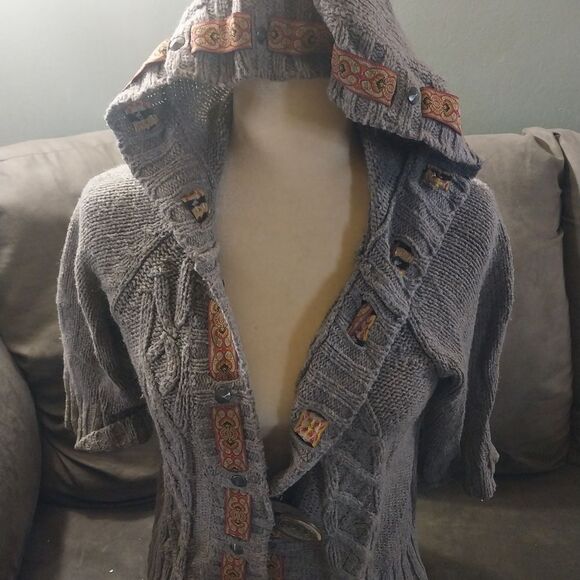 American Rag Gray Cable Knit Cardigan - Picture 3 of 6